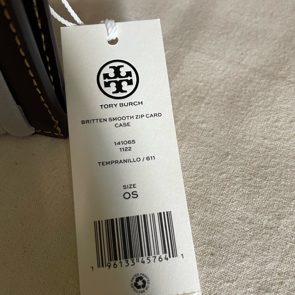 NWT , Tory Burch Britten smooth zip card case Card Holder tempranillo co… - Picture 10 of 10